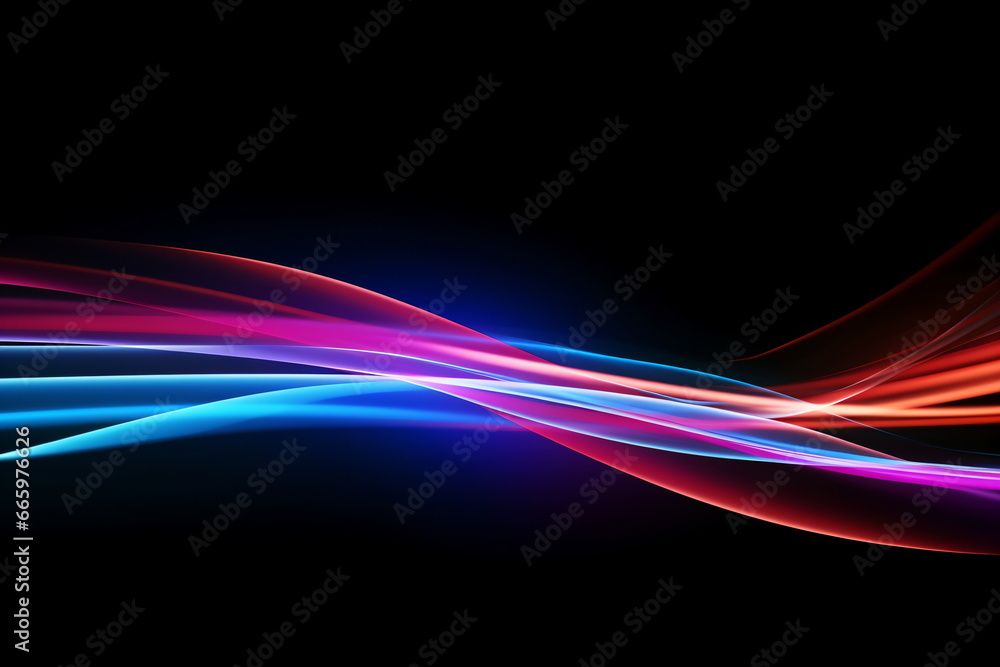 Abstract Background with Colorful Fiber Optics on Black