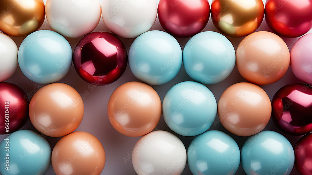 Pastel colored balls background. Abstract cute backdrop. Generative AI