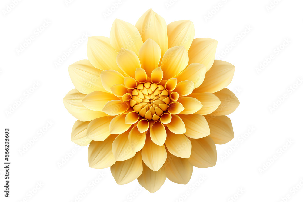 Dahlia Delight A Radiant 3D Icon on transparent background.