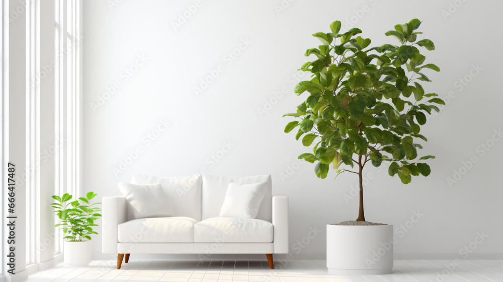 Houseplant concept in living room Chestnut tree