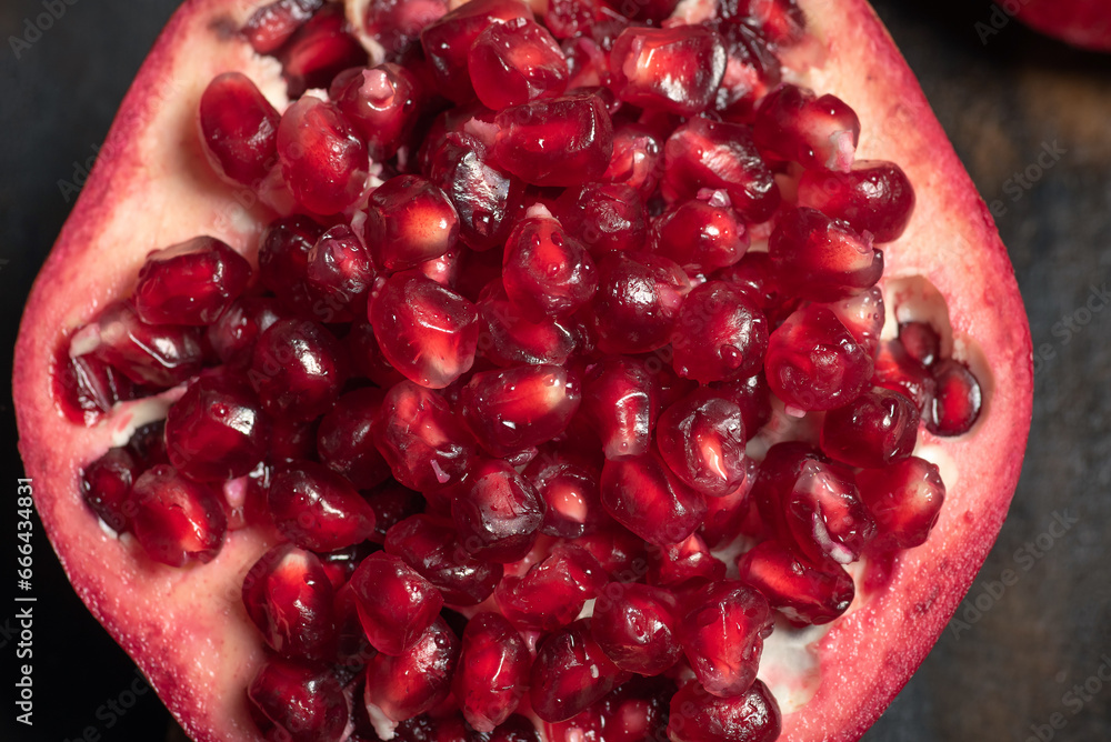 Fresh pomegranate on the kitchen table