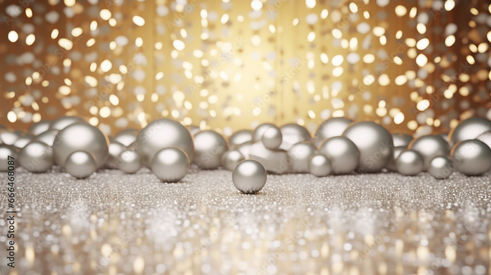 Modern shiny creative Christmas backdrop. Golden festive New Year background. Generative AI