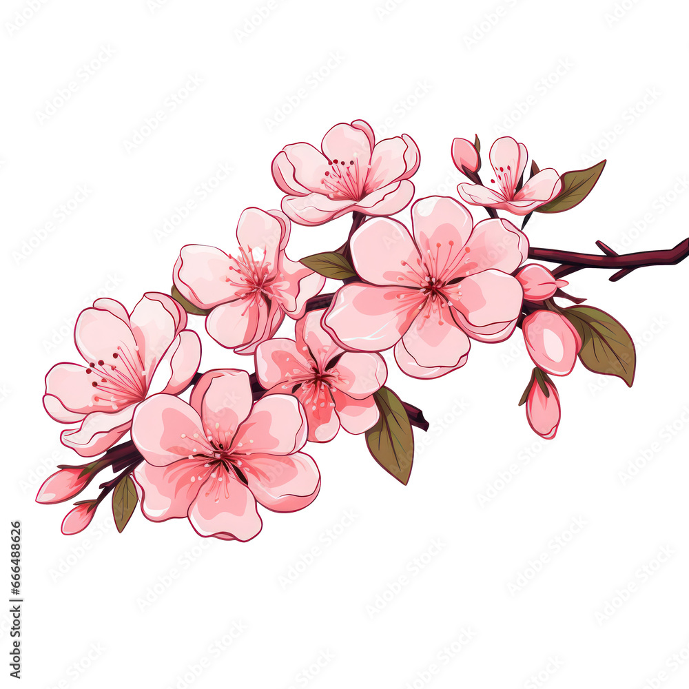 sakura flower simple illustration isolated