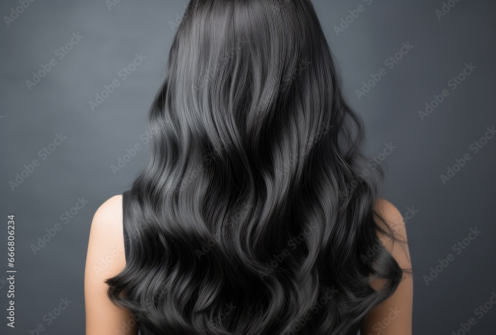 Haircuts for women with dark ash color hair, long straight, For women barber shops, Hair treatment therapy concept.