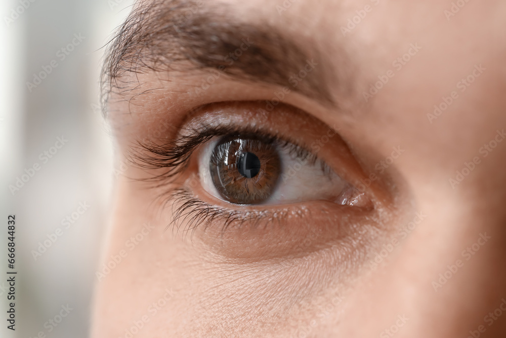 Man with brown eyes, closeup