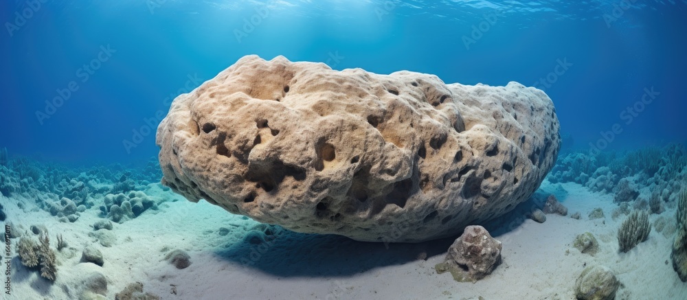 Ancient tsunami moved a big coral rock to land from nearby reefs