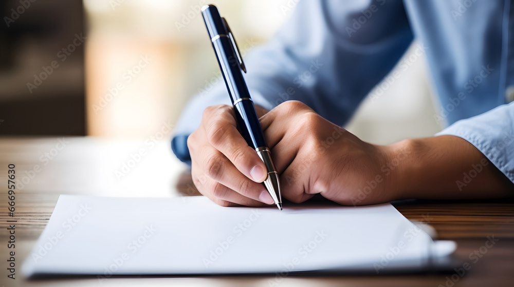 close up of hand writing on paper