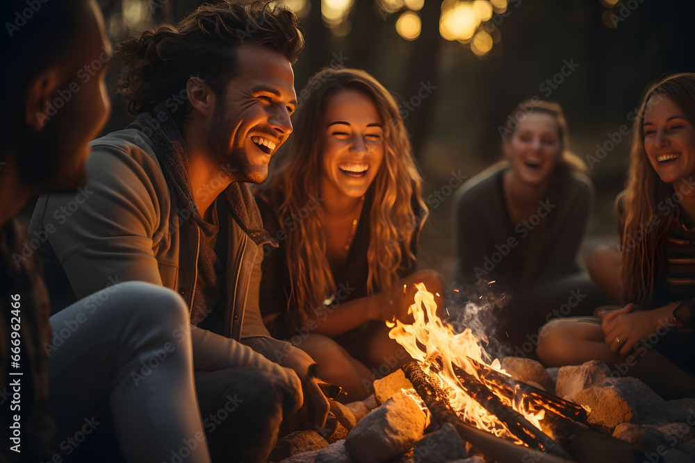 group of people at night party