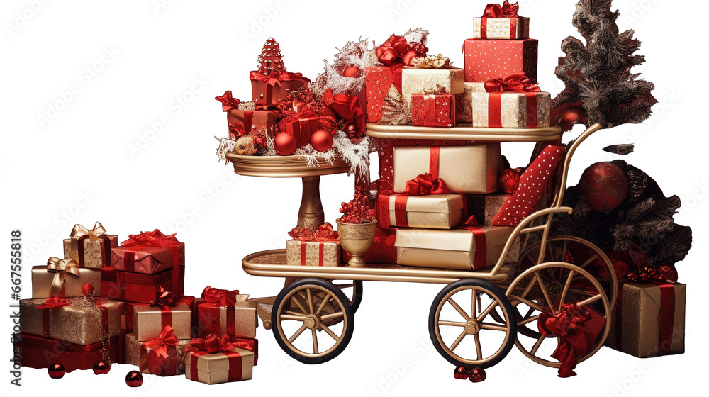 Santa Chrismas Cart and Gift Boxes