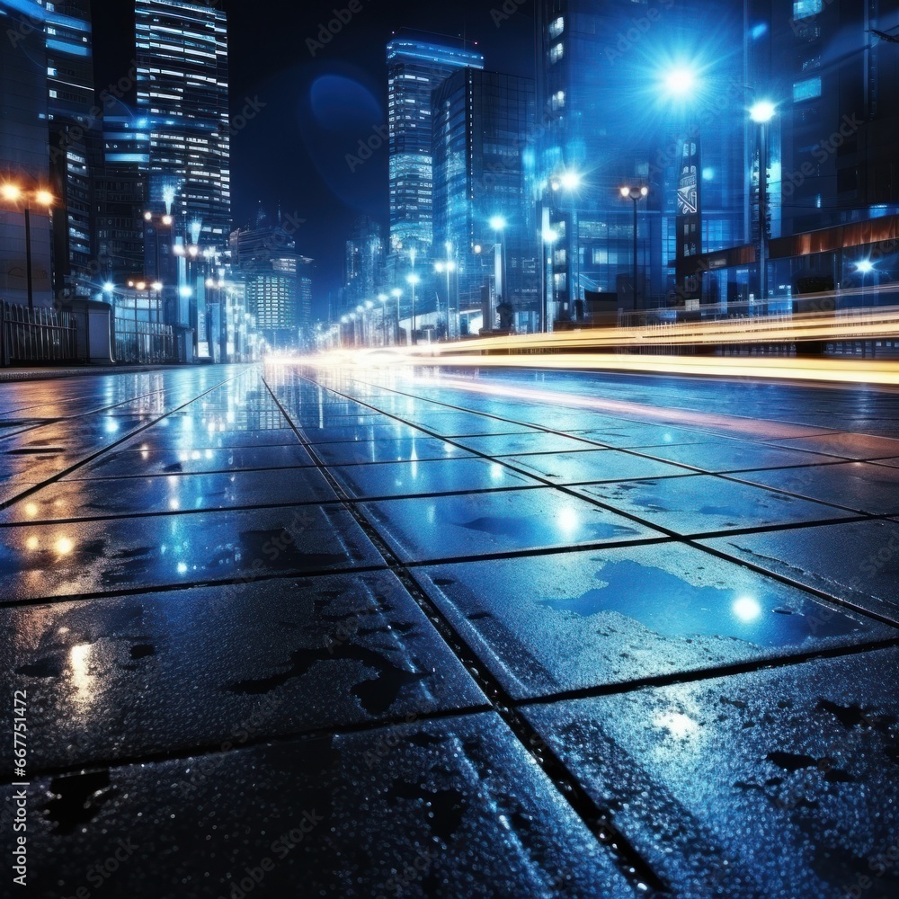 city night road and sense of motion and energy