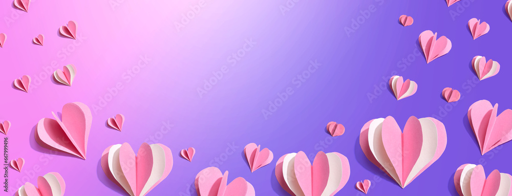 Valentines day or Appreciation theme with paper craft hearts