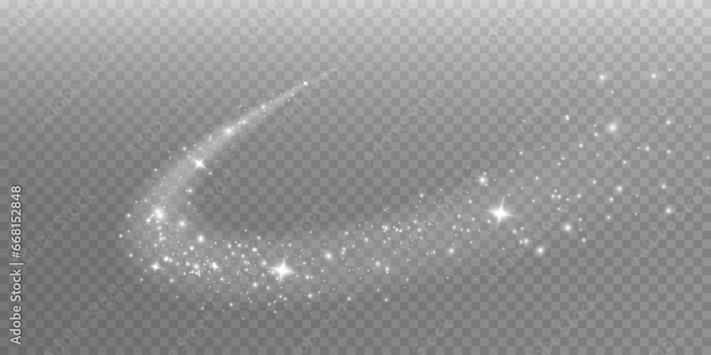 Vector magic glow. Sparkling light, sparkle dust png. Sparkling magical dust. Christmas light.