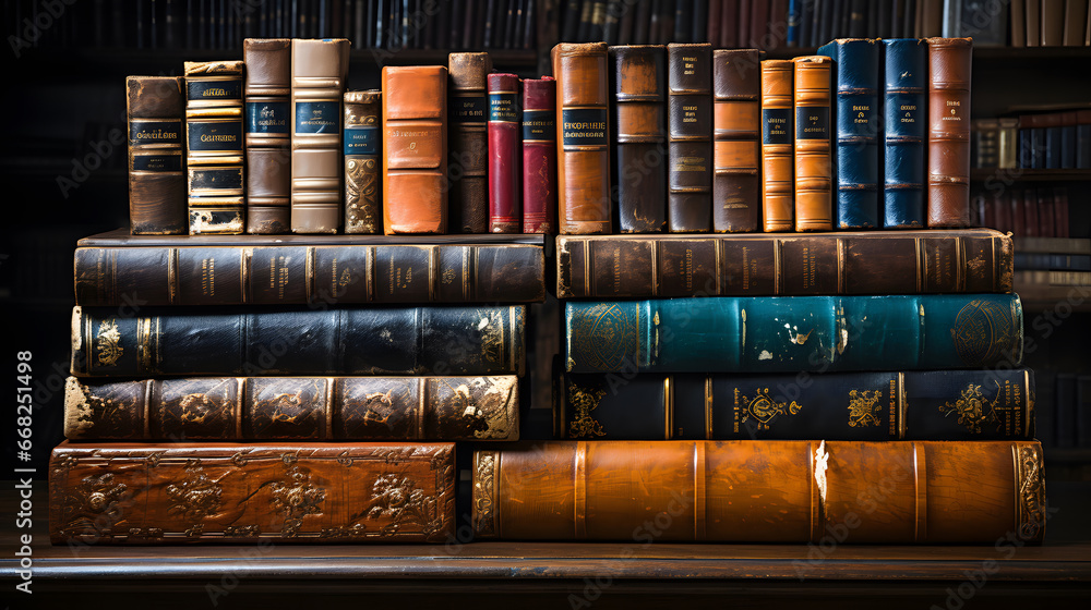 old books in a library,  old books collection