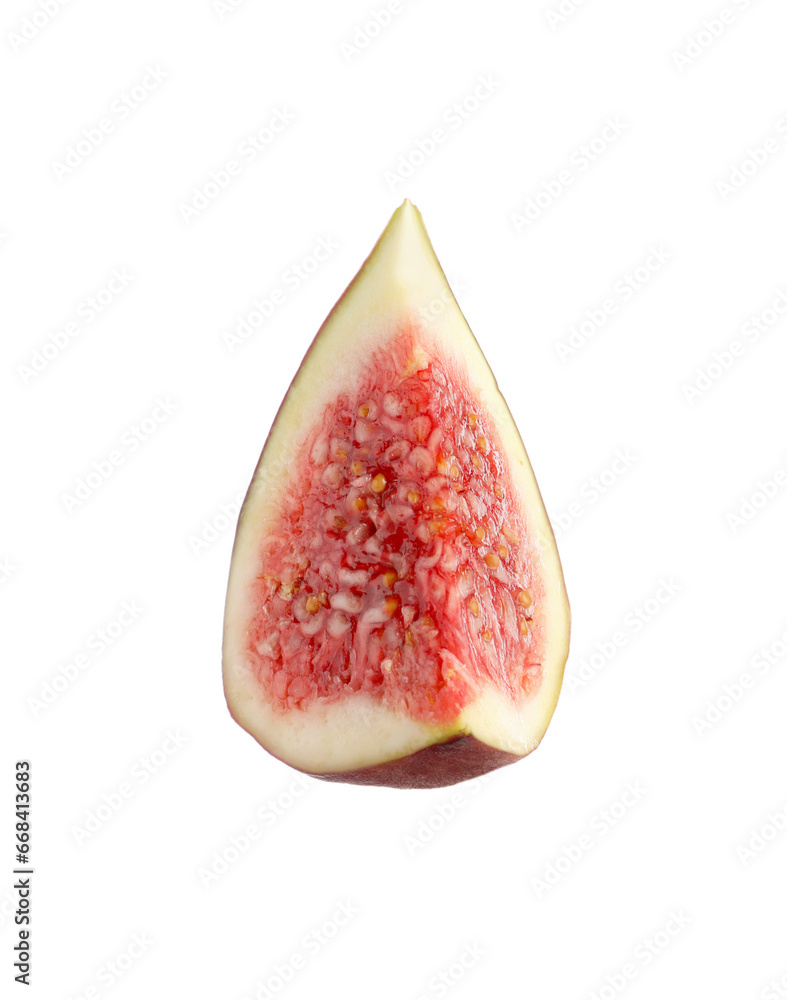 Piece of fresh fig isolated on white