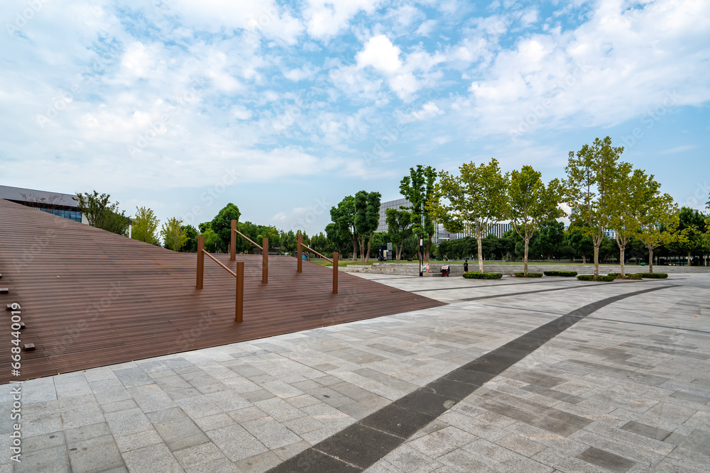 Urban parks, squares, and modern architectural landscapes