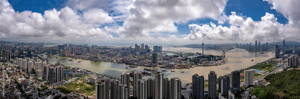 Aerial photography of modern architectural landscape skyline in Zhuhai, China