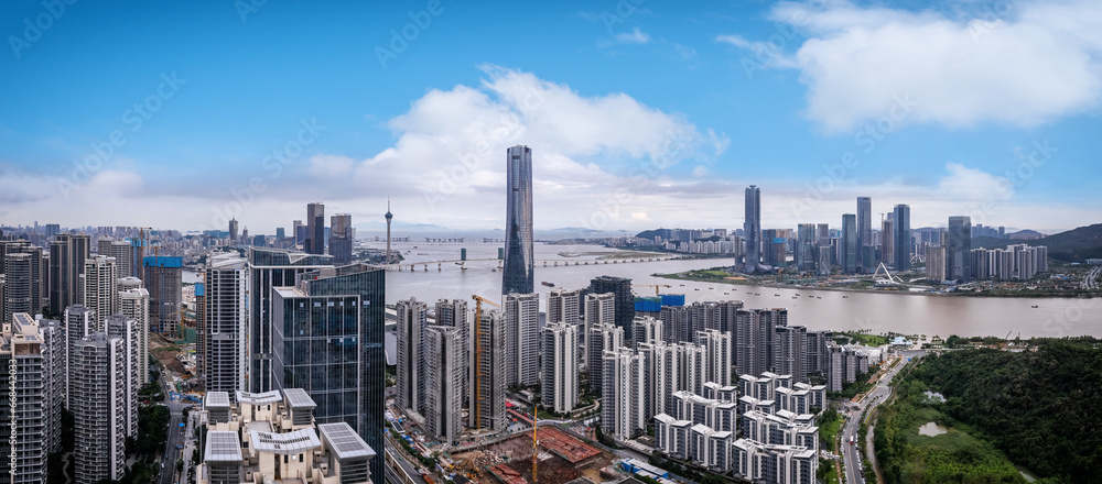 Aerial photography of modern architectural landscape skyline in Zhuhai, China