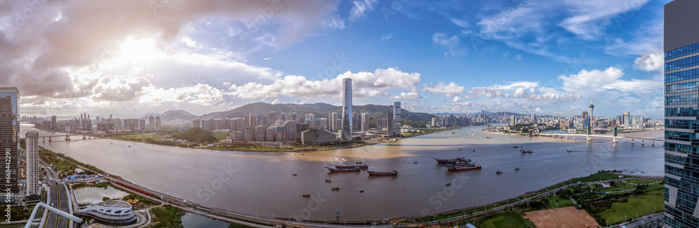 Aerial photography of modern architectural landscape skyline in Zhuhai, China