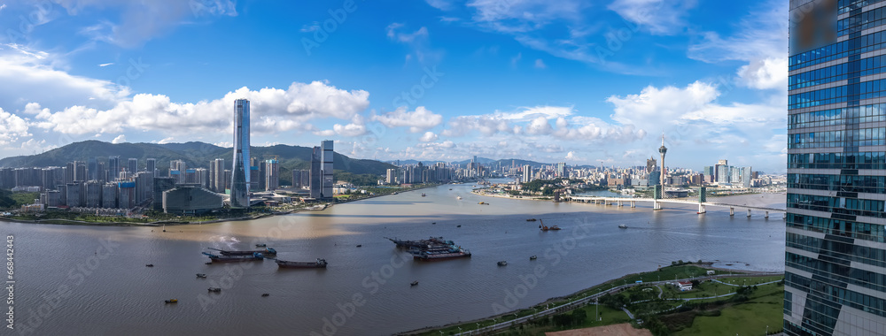 Aerial photography of modern architectural landscape skyline in Zhuhai, China