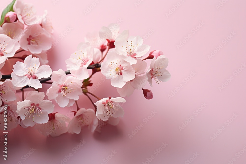 cherry blossoms on pink background