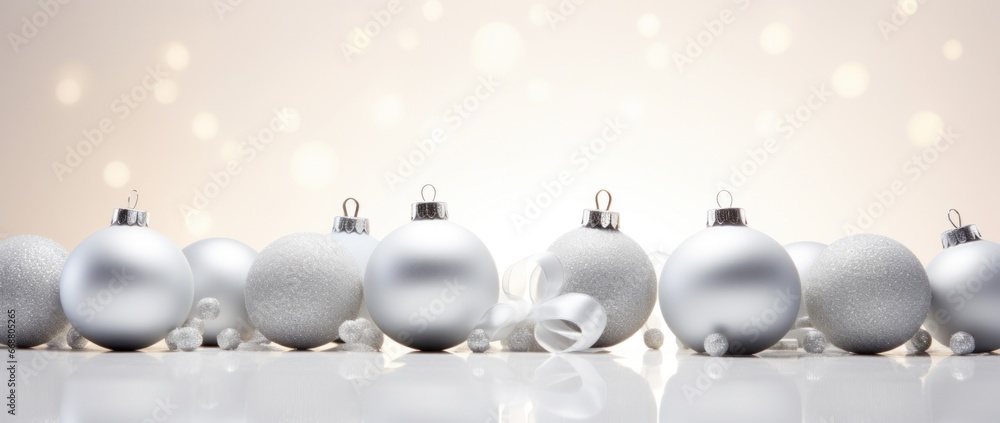 christmas decoration for desktop design with shiny toys