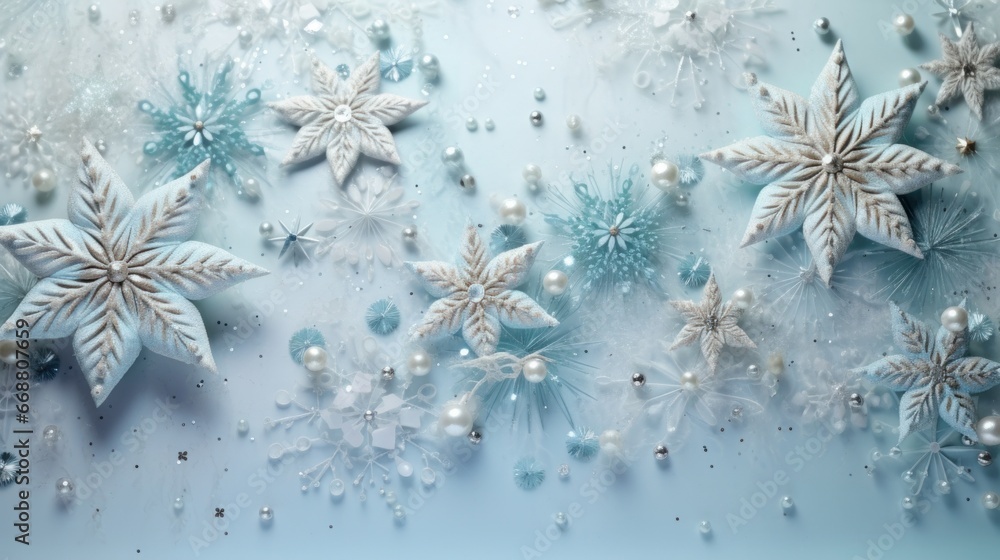 christmas background of snowflakes