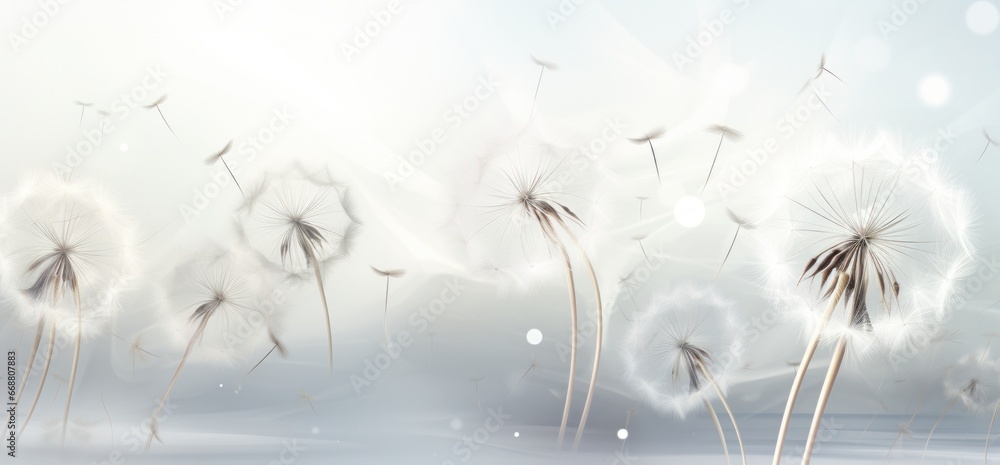 the dandelion in closeup with its seeds