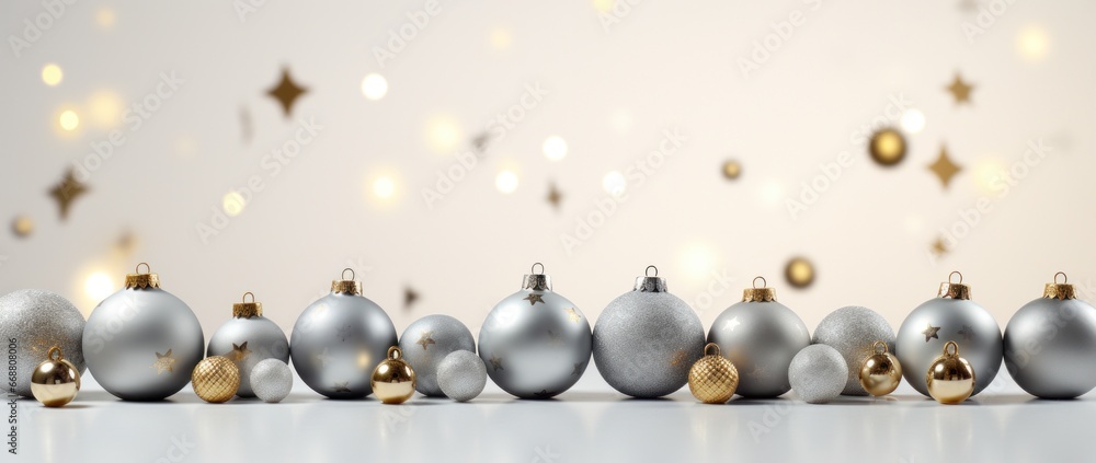 christmas decoration for desktop design with shiny toys