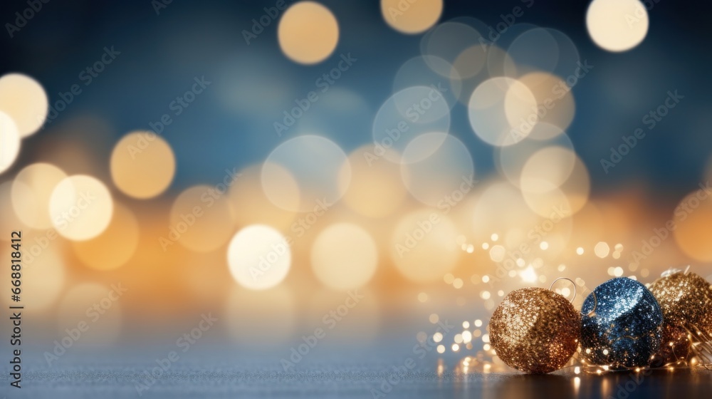 New Years Eve Bokeh with a Blue and Gold Abstract Background