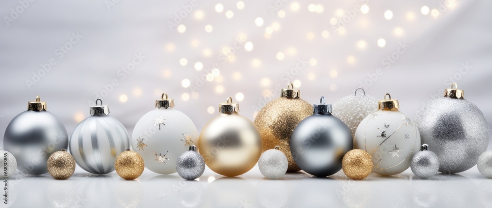 christmas decoration for desktop design with shiny toys