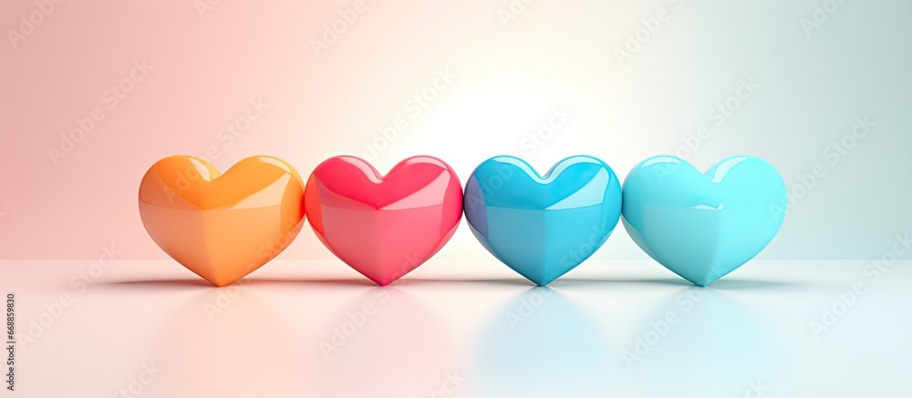 Create a picture of various colored hearts