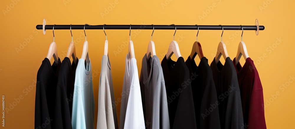 Colorful background with monochrome hangers