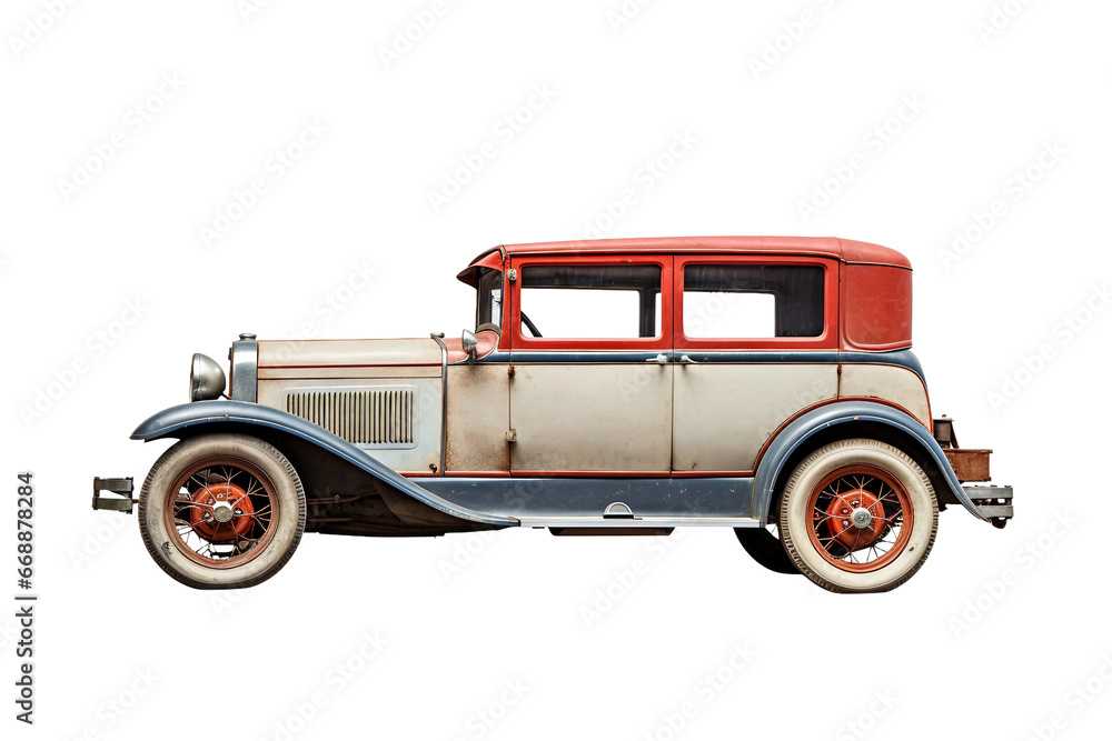 The Timeless Appeal of an Antique Car on transparent background.