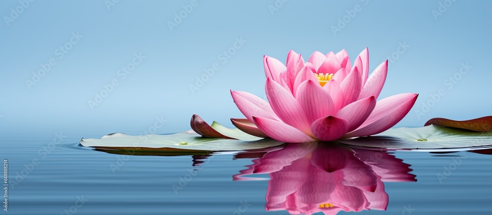 Lotus flower of a pink hue