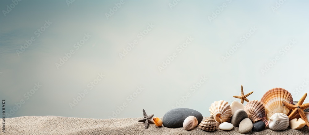 Beach stones and shells