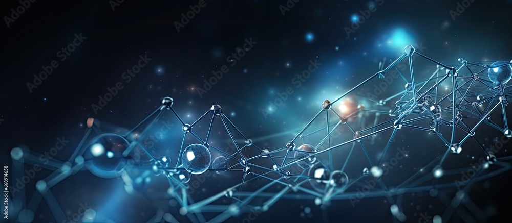 Titanium Element with atomic number and weight Periodic table element Molecular communication background Lines and dots connecting AI rendering