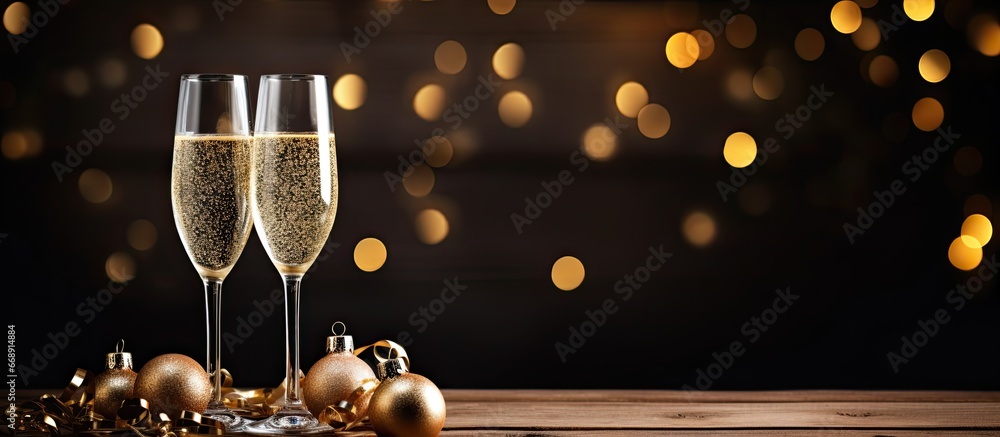 Holiday champagne flutes