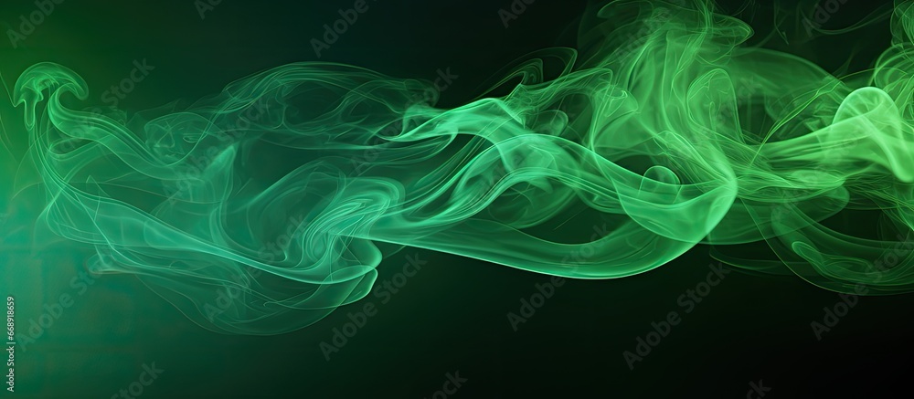 Abstract background with green smoke