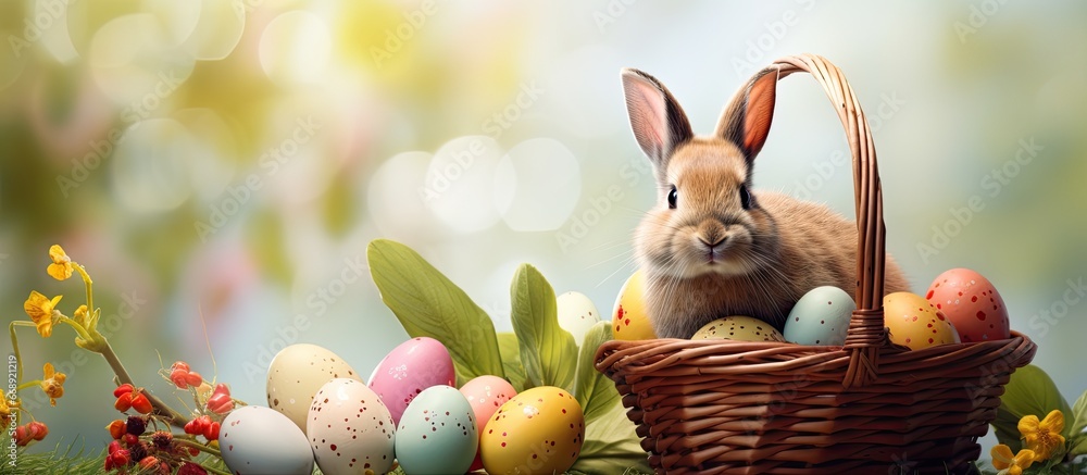 Egg bearing Easter rabbit with basket