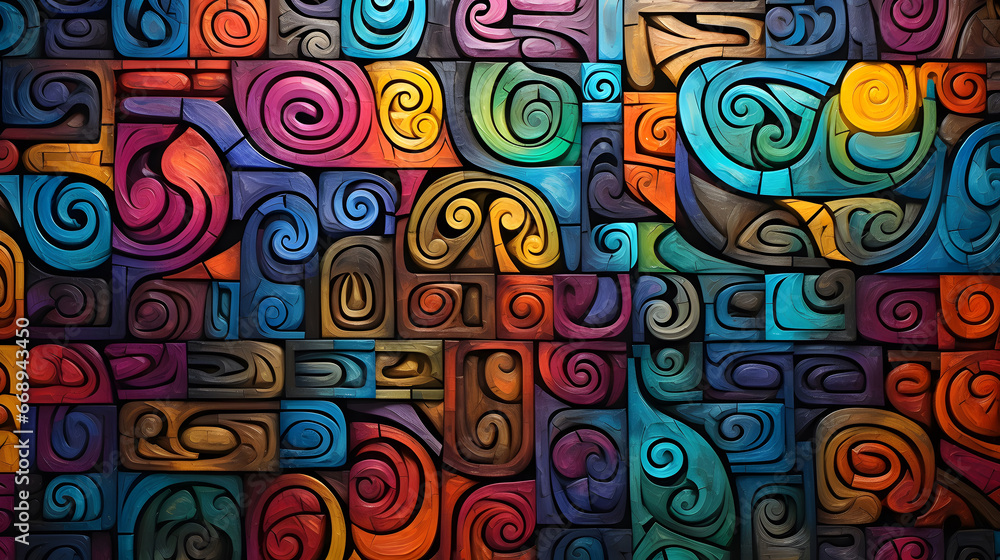 pattern with circles, colorful background