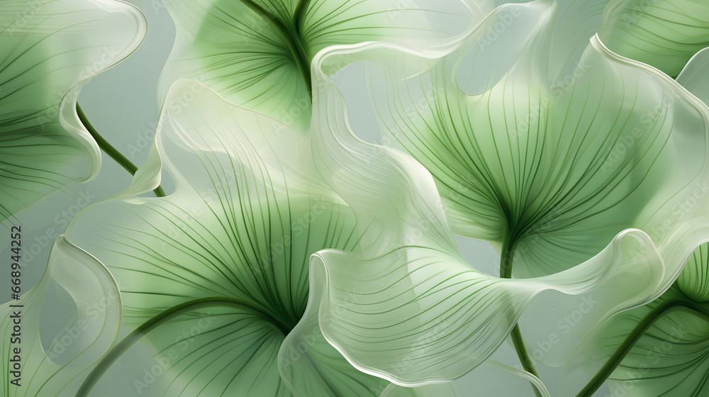 green flower background,  green lotus leaves