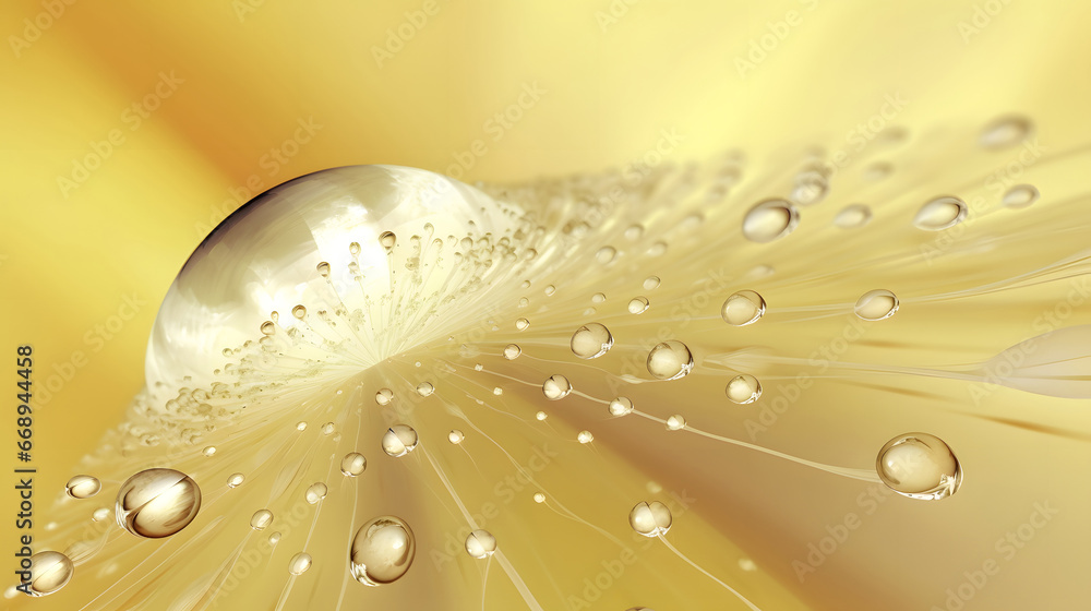 yellow waterdrop , light yellow nature background