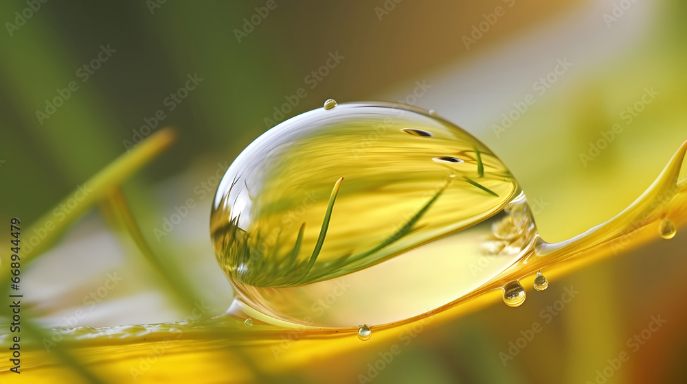 yellow waterdrop , light yellow nature background