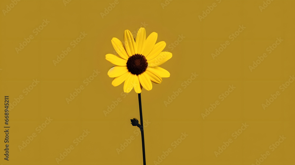 minimalist yellow Daisy flower