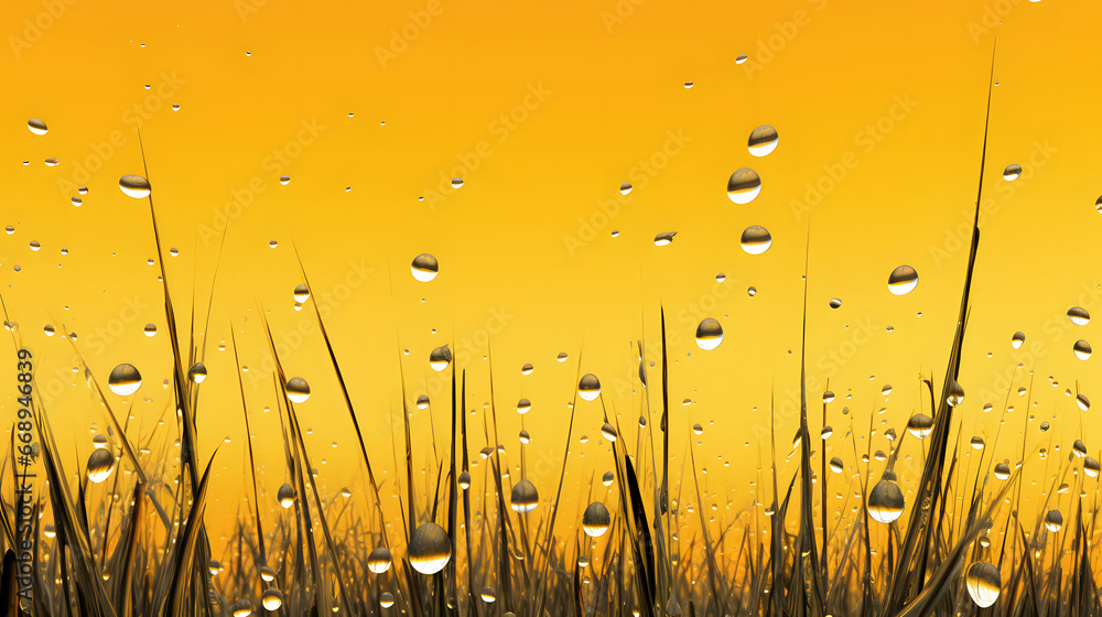 yellow grass with falling water background