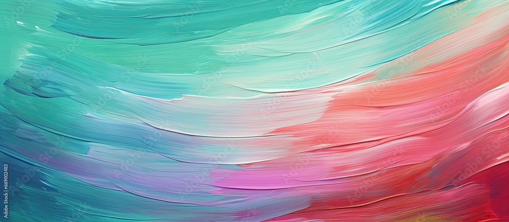 Abstract background with green pink blue and red brushstrokes