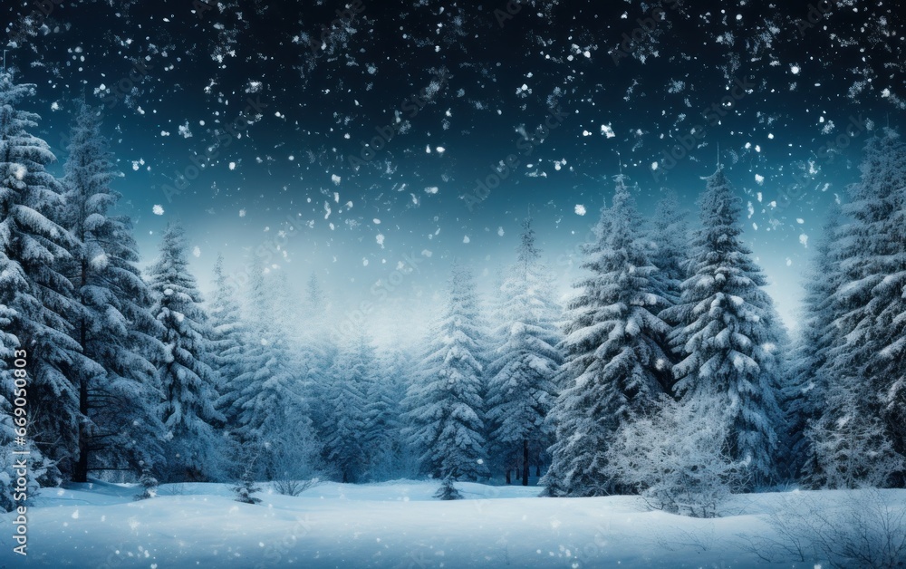 Winter natural forest background