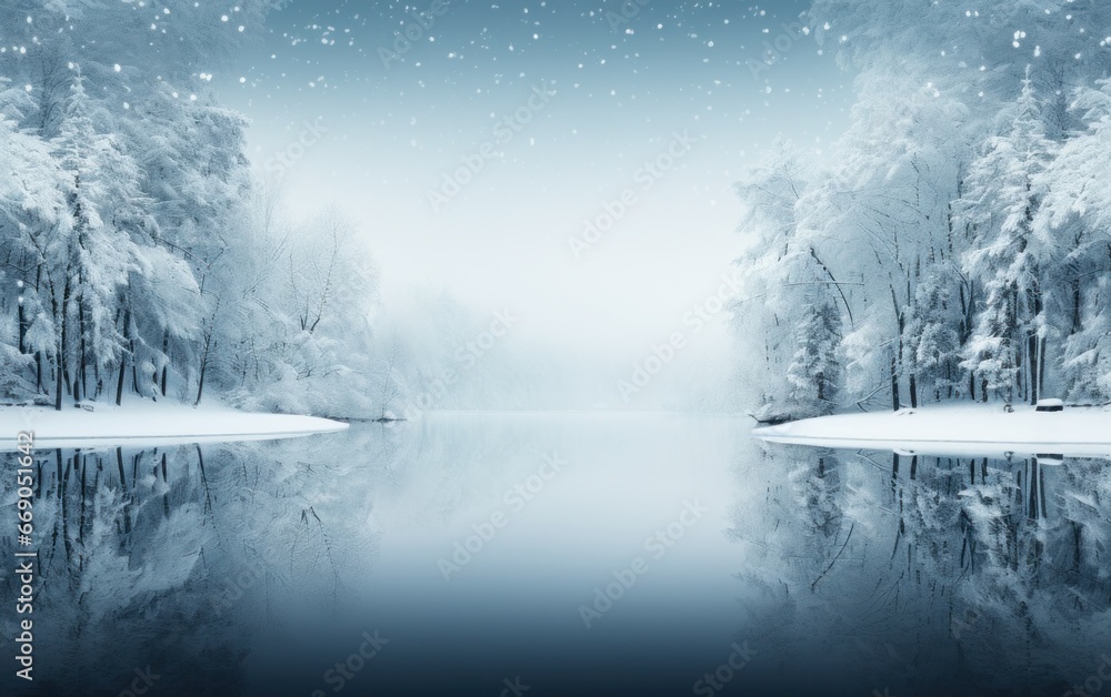 Winter natural forest background