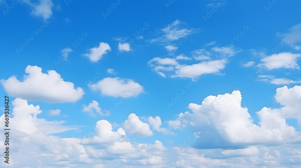 blue sky with clouds, Beatiful sky with comolus clouds