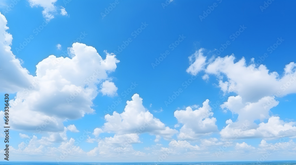 blue sky with clouds, Beatiful sky with comolus clouds